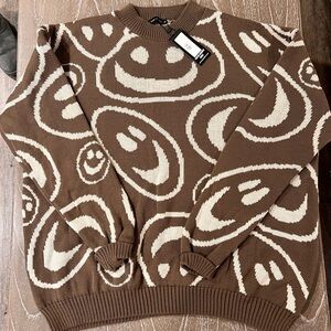 NWT I Saw It First Smiley Face Sweater Men’s Size M